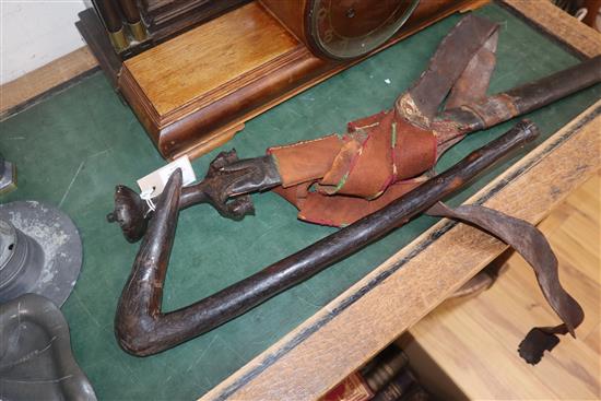 A talwar and a tribal club